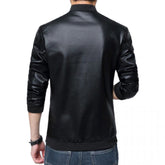 Dotted Style Black Leather Jacket